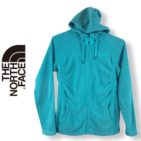 The North Face Tops - The North Face green fleece zip up hoodie jacket S